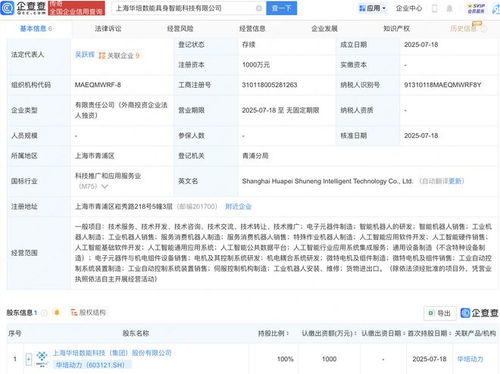 華培動力新設具身智能科技子公司，深耕人工智能行業應用系統集成服務